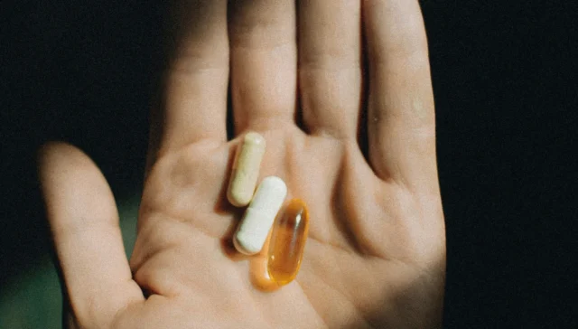 Ibuprofen and Gabapentin in hand