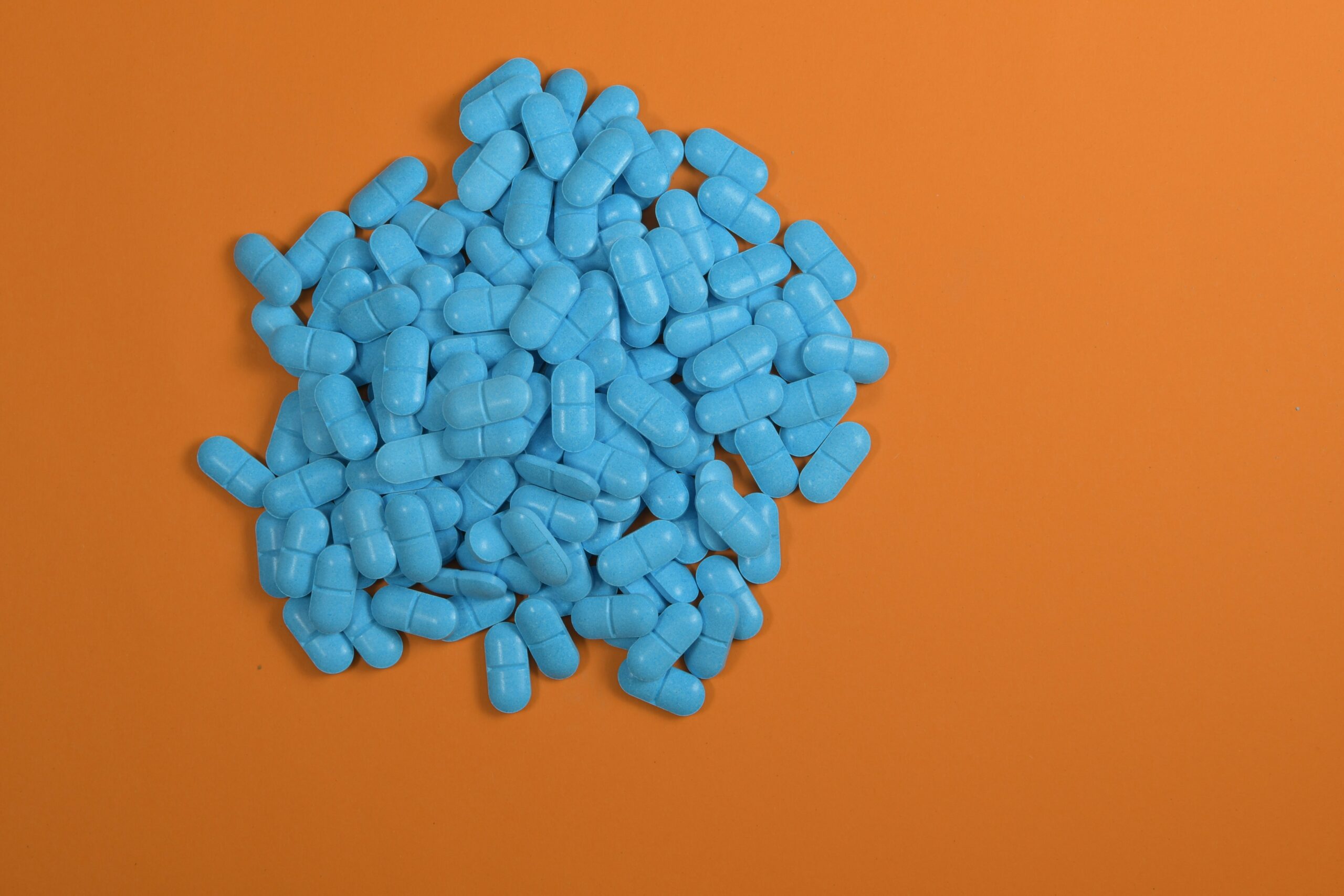 Pile of blue pills